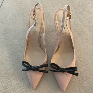 PRADA blush patent leather sling back heels. Size 8.